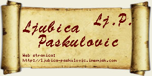 Ljubica Paskulović vizit kartica